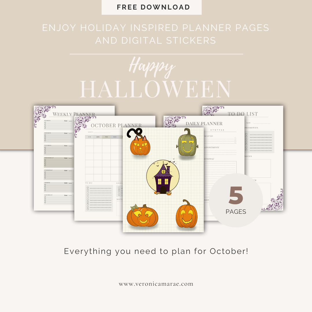 October Freebie: Elegant Pumpkin Stickers & Planner Pages